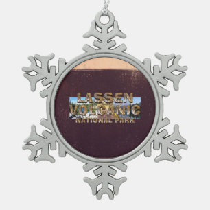 ABH Lassen Volcanic Snowflake Pewter Christmas Ornament