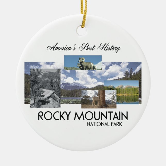 ABH Rocky Mountain NP Ceramic Tree Decoration (Front)