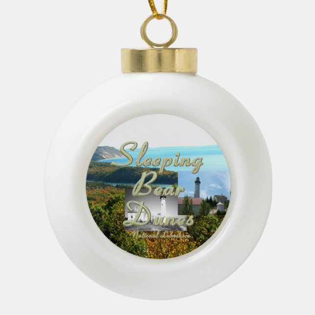 ABH Sleeping Bear Dunes Ceramic Ball Christmas Ornament (Front)