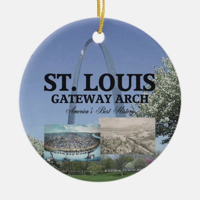 ABH St. Louis Gateway Arch Ceramic Tree Decoration (Front)