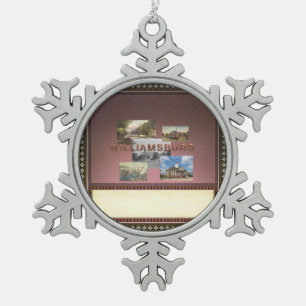 ABH Williamsburg Snowflake Pewter Christmas Ornament