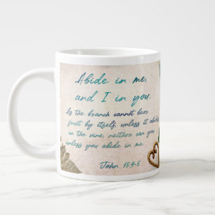 Abide in Me Fruitful Faith Art Journal Large Coffee Mug