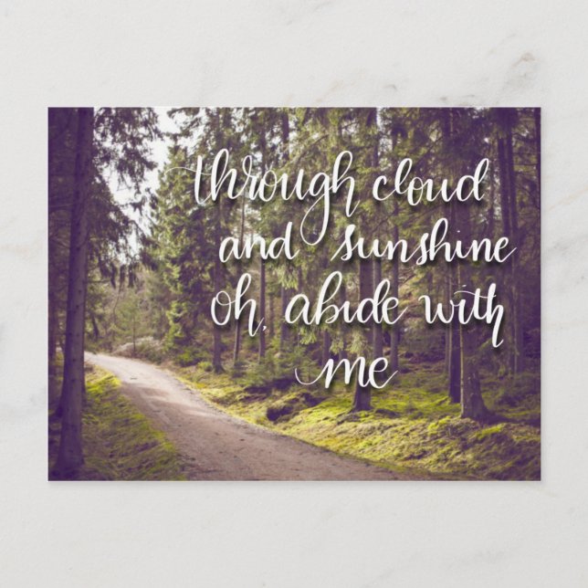 Abide With Me Hymn Hand Lettered Postcard (Front)