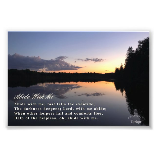 Abide With Me Inspiring Sunset Photography Photo Print (Front)