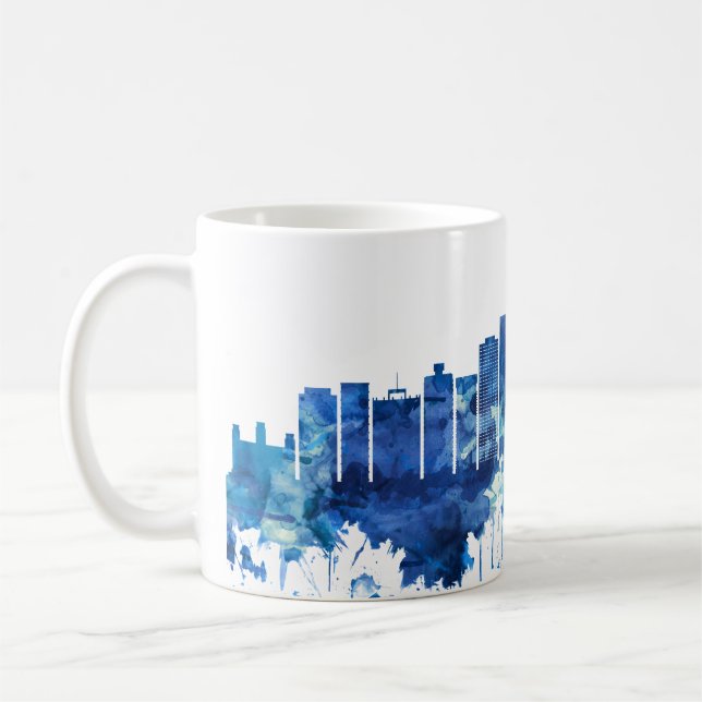Abidjan Ivory Coast Skyline Blue Coffee Mug (Left)