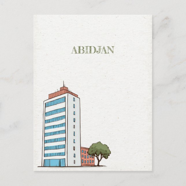 Abidjan Ivory Coast Travel Postcard (Front)