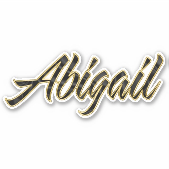 Abigail black gold lettering sticker (Front)