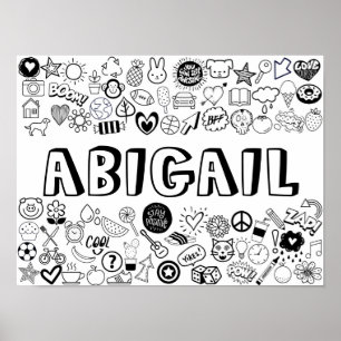 'ABIGAIL' Colour-it-Yourself Outline Design Poster