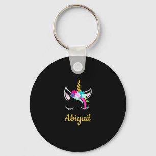 Abigail Dark Unicorn Name T-Shirt Key Ring