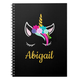 Abigail Dark Unicorn Name T-Shirt Notebook