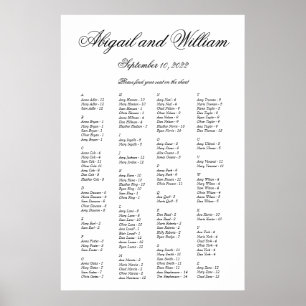 Abigail Elegant Alphabetical Wedding Seating Chart