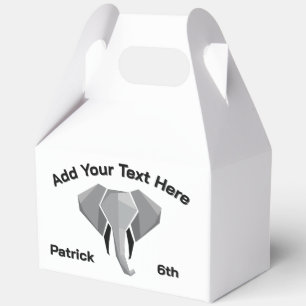 ABIGAIL - Elephant Head Age Name Text Favour Box