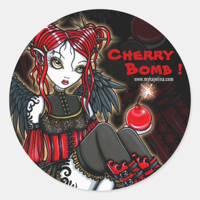 "Abigail" Gothic Cherrybomb Angel Stickers (Front)