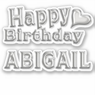 Abigail Happy Birthday silver Sticker