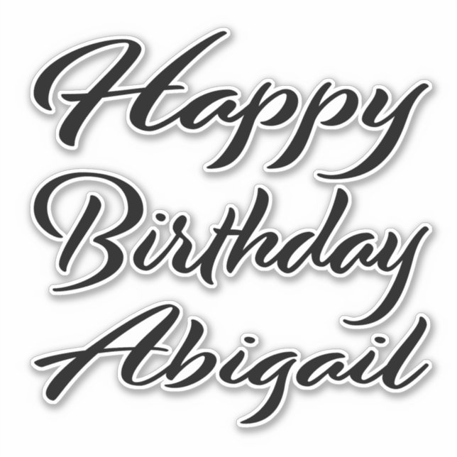 Abigail name first name black Sticker birthday (Front)