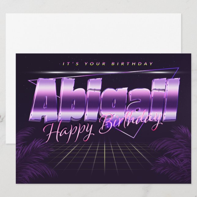Abigail Name First name pura retro card Birthday (Front/Back)
