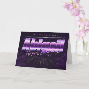 Abigail Name Vorname lila retro Karte Geburtstag Card