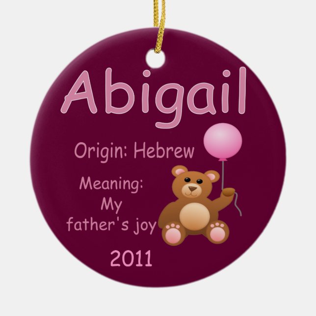 Abigail  / Photo Ceramic Tree Decoration (Front)