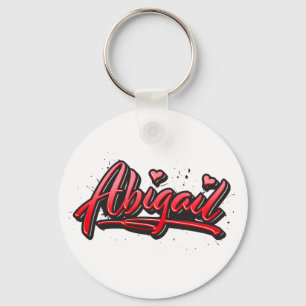 Abigail red Heart Graffiti Schlüsselanhänger Key Ring