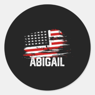 Abigail Usa Flag Personalised 4th Of July Abigail Classic Round Sticker