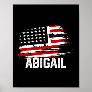 Abigail Usa Flag Personalised 4th Of July Abigail  Poster