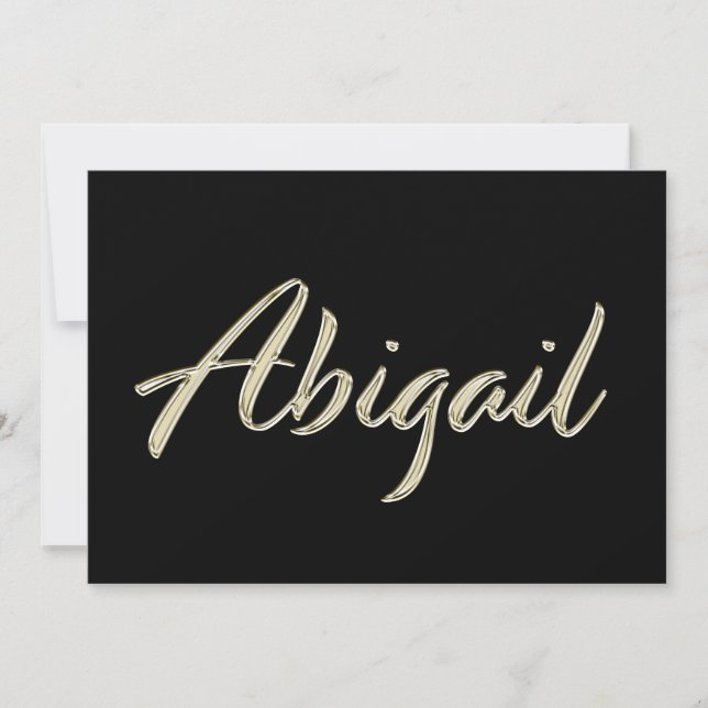 Abigail white gold Handwriting Card (Front)