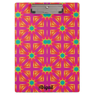 ABIGAIL ~ Yellow, Blue, Red and Pink design ~ Clipboard
