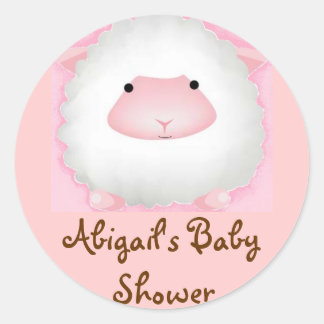 Abigail's Baby Shower Classic Round Sticker