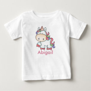 Abigail's Personalised Unicorn Gifts Baby T-Shirt