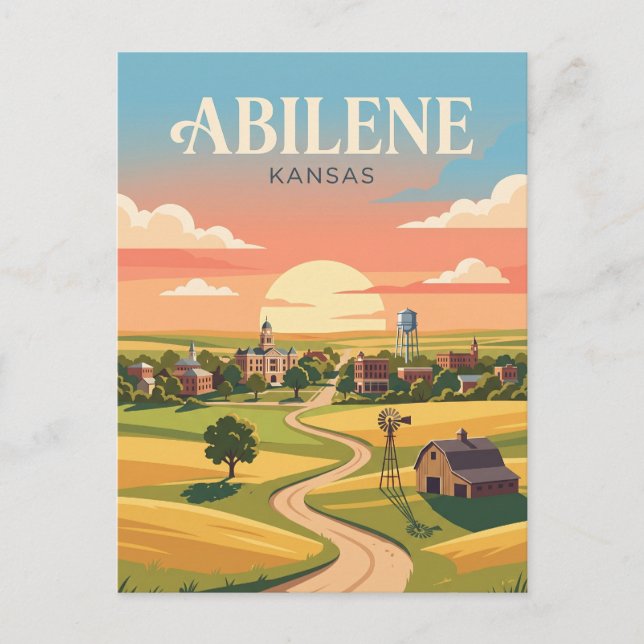 Abilene Kansas Postcard (Front)