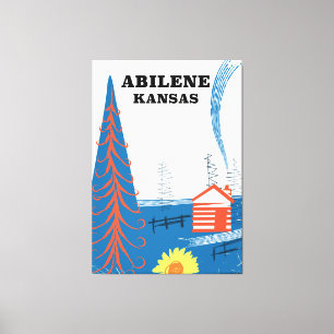 Abilene Kansas vintage style travel poster Canvas Print