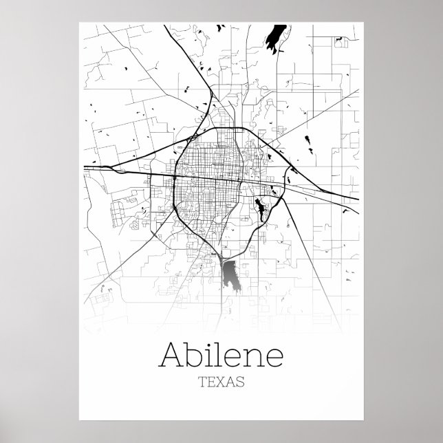 Abilene Map - Texas - City Map Poster (Front)