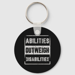 Abilities Outweigh Disabilities Autism Awareness D Key Ring