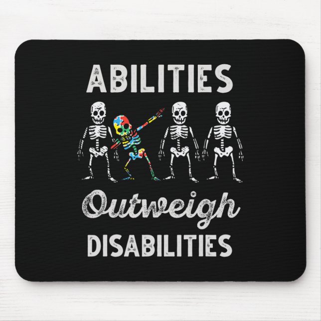 Abilities Outweigh Disabilities Autism Awareness D Mouse Mat (Front)
