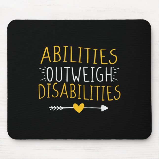 Abilities Outweigh Disabilities Autism Awareness M Mouse Mat (Front)