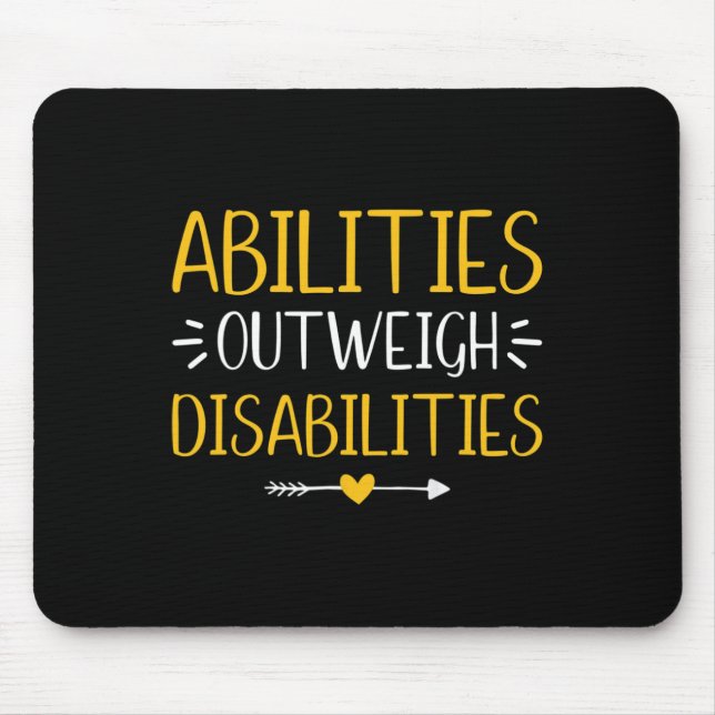 Abilities Outweigh Disabilities Autism Awareness M Mouse Mat (Front)
