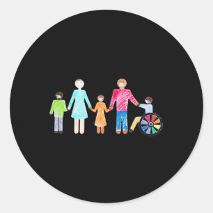 Abilities Outweigh Disabilities Family Support  Classic Round Sticker
