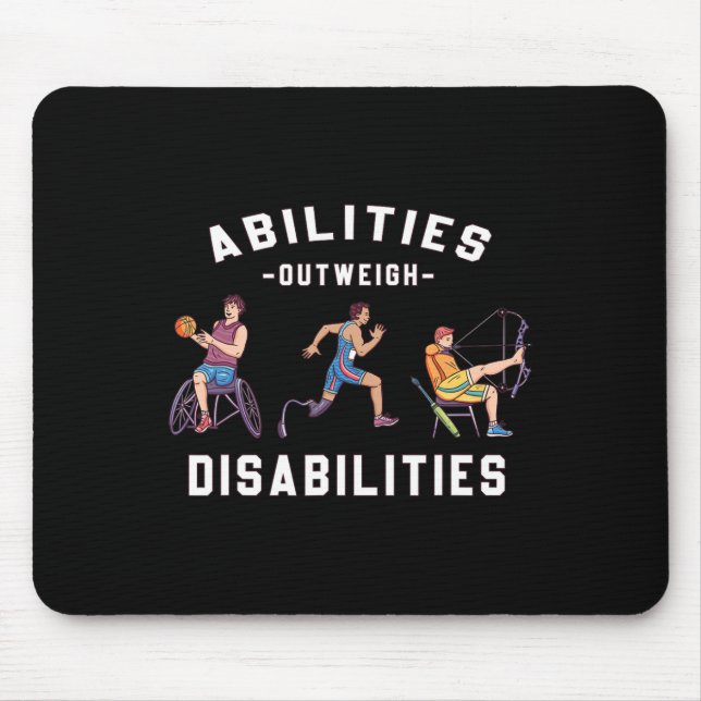 Abilities Outweigh Disabilities Running Marathon 1 Mouse Mat (Front)