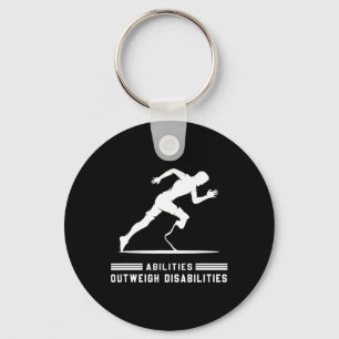 Abilities Outweigh Disabilities Running Marathon 2 Key Ring