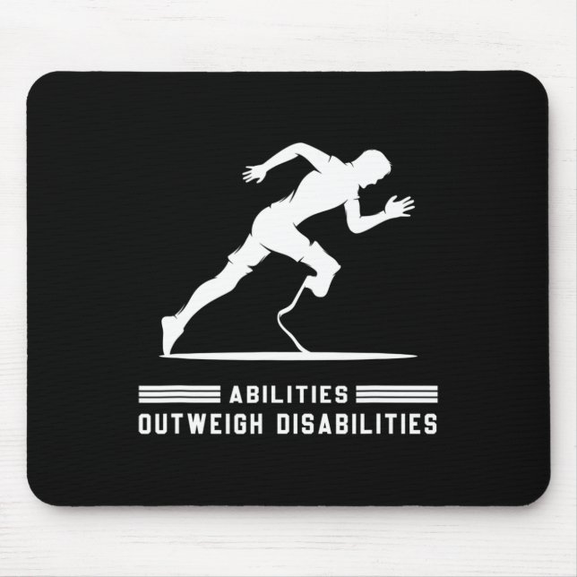 Abilities Outweigh Disabilities Running Marathon 2 Mouse Mat (Front)