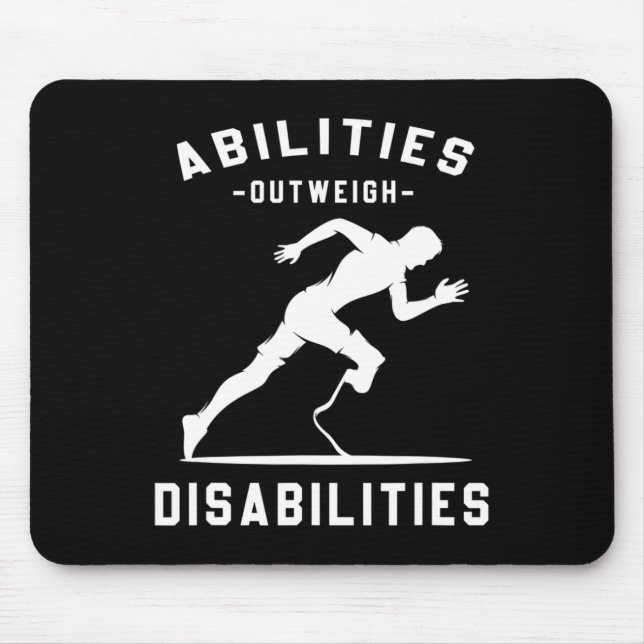 Abilities Outweigh Disabilities Running Marathon  Mouse Mat (Front)