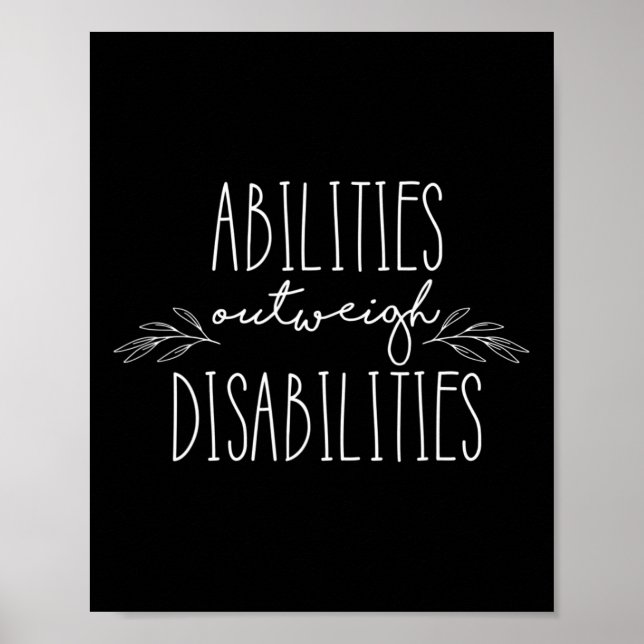 abilities outweighs disabilities motivation saying poster (Front)