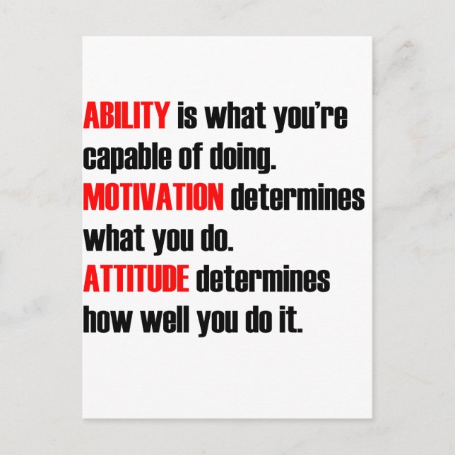 ability motivation attitude postcard (Front)