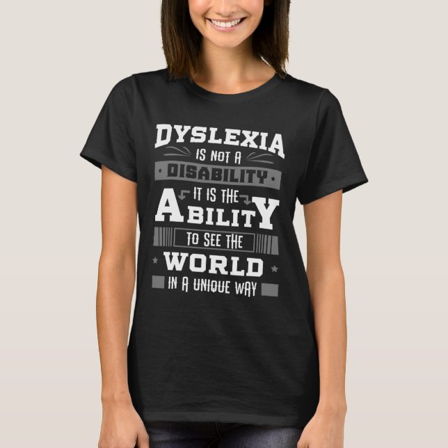 Ability Ribbon Learning Disability Dyslexic Gift  T-Shirt (Front)
