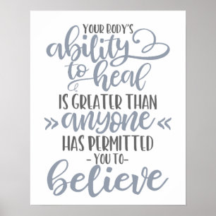 Ability to Heal, Chiropractic Office Decor, Chiro Poster