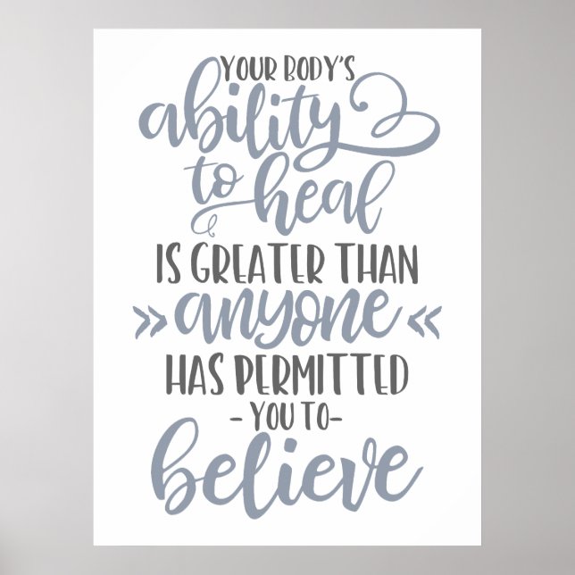 Ability to Heal, Chiropractic Poster, Chiropractor Poster (Front)