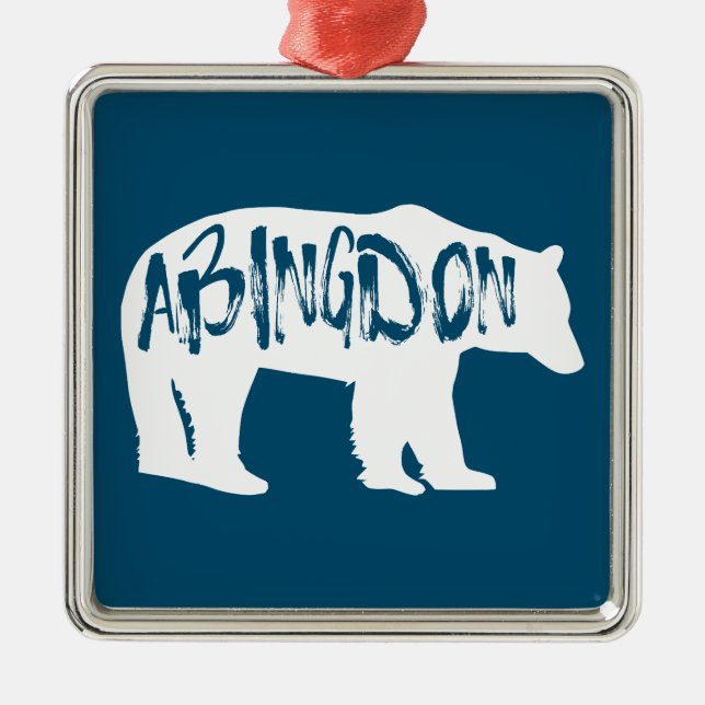 Abingdon Virginia Bear Metal Tree Decoration (Front)