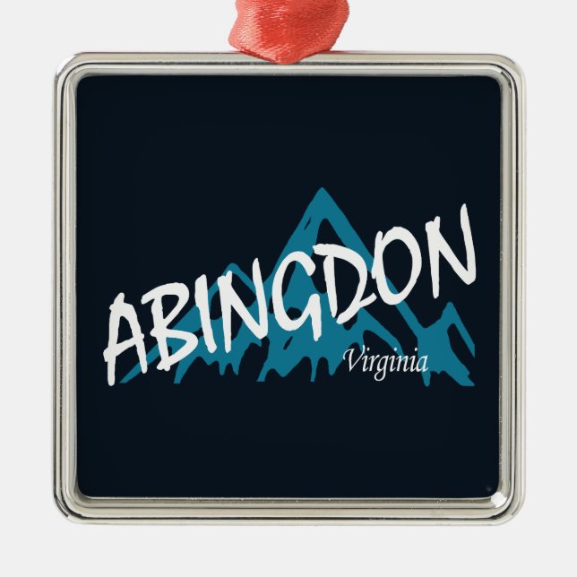 Abingdon Virginia Mountains Metal Tree Decoration (Front)