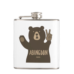 Abingdon Virginia Peace Bear Hip Flask