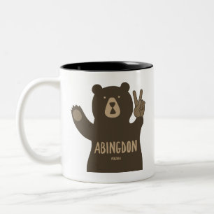 Abingdon Virginia Peace Bear Two-Tone Coffee Mug